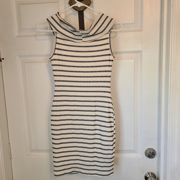 (1171) Hottie World Woman's Sleeveless Midi Dress, Small Color: Black/White - Picture 8 of 10